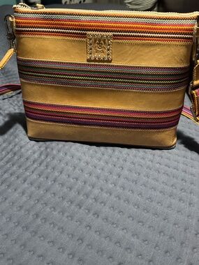 Consuela Yellow Striped Crossbody with Multicolor Strap
